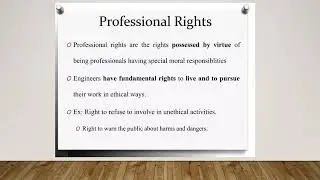Rights of Engineers | Professional Ethics, Mrs. J. Sherine Glory, Assistant Professor/CSE, RMDEC