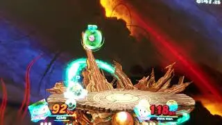 An Amiibo battle in a arena