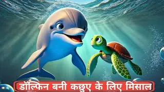 Dolphin and Turtle | डाल्फिन।कछुआ। Ai Animation Story। Animation Cartoon Video। Hindi Kahani | Story