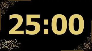 25 Minute New Year 2026 Countdown Timer (Triumphant Piano Alarm at End, No Music)