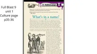 Full Blast 9   unit 1 Culture page p35 36