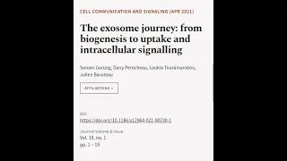 The exosome journey: from biogenesis to uptake and intracellular signalling | RTCL.TV