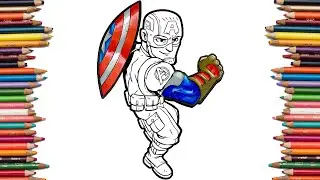 CAPTAIN AMERICA Coloring Pages | MARVEL Superhero Adventures Coloring Book