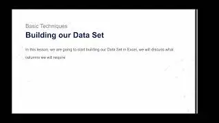 2.4. Basic Techniques - Building our Data Set