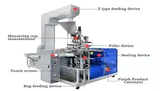 granules + liquid mixed materials horizontal premade pouches filler and sealer equipment