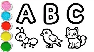How to Draw and Color ABC Alphabets for Kids | Learning Letters A, B, C