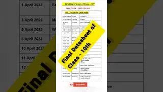 Final Datesheet of #class10 #pseb #final #date #sheet #psebboard #exam #2023 #paper #datesheet