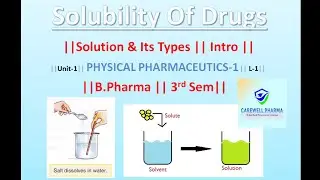 Solubility of Drugs || Physical p'ceutics|| L-1|| Unit -1|| B.pharma 3rd sem|| Carewell Pharma