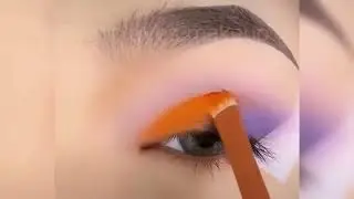 Purple & Orange party Eye makeup Look #youtubeshorts #makeup #Shorts #purple#orange