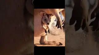 Baby Kangaroo Jumping! 🦘 Cute Joey in Pouch #kidsvideo #kids #viral #cuteanimals #cartoon#shorts#usa
