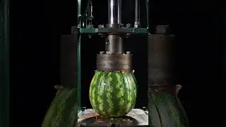 Watermelon Obliterated by Hydraulic Press! (ULTRA SLOW-MO) 🍉💥