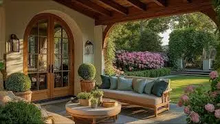 Sunny Mediterranean Patio Ambiance 🌿 3 Hours of Relaxing Jazz Music for Study and Relaxation