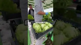 This Machine Makes  Lettuce Harvesting Look Effortless 🥬 #agritech  #farming  #satisfying