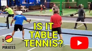 This is How Much Spin You get When 4 Advanced Table Tennis Players meet on Pickleball Court