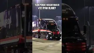 RACING BIG RIG LEAVING TRACK: TEAM PENSKE #12 RYAN BLANEY NASCAR RACE CAR HAULER