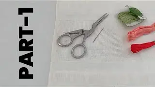 Yeni başlayanlar için etamin havlu işleme / cross stitch towel embroidery for beginners