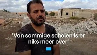 Wederopbouw Syri&euml;: geen ramen, geen tafels, geen stoelen, en toch wordt er lesgegeven | RTL Nieuws
