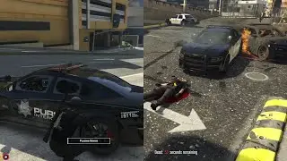 Mr K Puts a Car Bomb on AJ Cop Car & it Explodes at MRPD (Both POVs) | NoPixel GTA RP