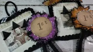 Watch me transform a vintage photo into a sweet Halloween Ornament Crafting Tutorial #vintage