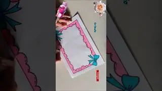 Ribbon Border Design🎀😍how to draw ribbon easily/Project work design#artstudio #youtubeshorts #shorts