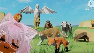 Playing animal simulator on Roblox