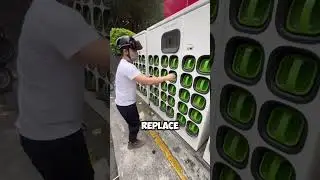 Total Efficiency! Battery Swapping at Scooter Station 😱
