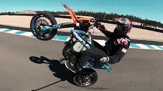 Supermoto stunts on track! (ktm 450)