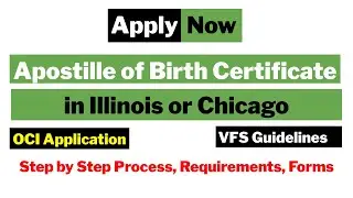 Apostille Birth Certificate in Illinois or Chicago | Step-by-Step OCI Application Guide via VFS USA