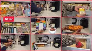 Vlog 48: ☕️Coffee Countertop Organization| ☕️Coffee Drawer Organization |Indian Mom Student's Life