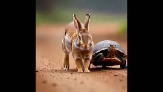 Rabbit and turtles running #youtubeshorts #ai #aivideo