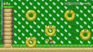 Mario's Bouncy Doughnuts by ★★★Quacker 一SUPER MARIO MAKER一 No Commentary 1AQ