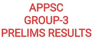 APPSC GROUP -3 RESULTS