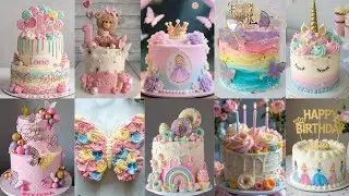 🎀 Cake Design for 1st Birthday of Baby Girl | 1st Birthday Cake Design | Cute Pink Theme Cake Ideas