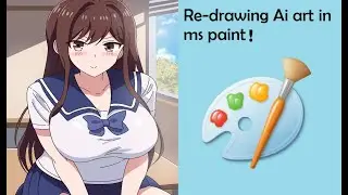 School Girl Speedraw (Redrawing Ai art using MS paint)