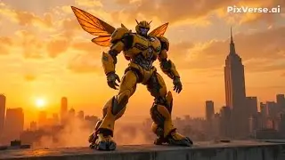 Transformation of bees into Bumble Bee Robots to save the city