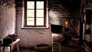 Old Kitchen Ambience | Summer Kitchen Sounds, Fireplace, Boiling | 18th Century English Manor ✨