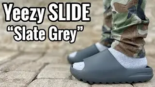 adidas Yeezy SLIDE &ldquo;Slate Grey&rdquo; Review & On Feet
