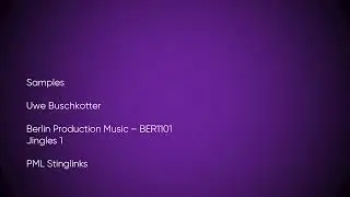 Samples - Uwe Buschkotter | Berlin Production Music (BER1101) [Full Track] - PML Stinglinks #911