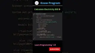 Calculate Electricity Bill using Java 📝 | #shorts #java #knowprogram