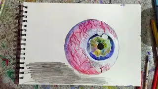 Realistic Eyeball Drawing Easy / pencil colour drawing / IN THE ART 🎨 #art #drawing