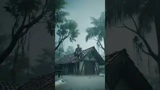 Alone Above the Flood &ndash; Quiet After the Storm 🏚️🌧️ #cinematicstorm #floodscene