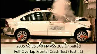 2004-2011 Volvo S40 FMVSS 208 Unbelted Full-Overlap Crash Test (Test #1 - Performance Failure)