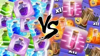 Clash Of Clans | ALL DARK ELIXIR SPELLS vs ELIXIR SPELLS! NEW 2015 |  POISON, EARTHQUAKE & HASTE