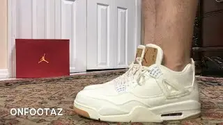 Air Jordan 4 IV Levi&rsquo;s White Denim On Foot