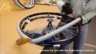 Wheelchair tyre assembly with our mounting lever