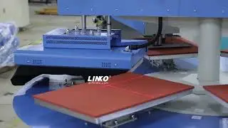 LINKO Pneumatic 6 Station Automatic Heat Press Machine in Action | Multifunctional Heat Transfer