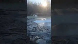 брод через реку между льдин. #remix #брод #природа