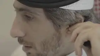 Arabic customer, South Indian call-centre guy.