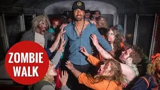 David Haye braves the Living Nightmare Extreme Walking Dead maze at Thorpe Park