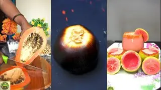 Top 3 Fresh Fruit Non Sugar Juice | Papaya Juice| Ice Apple Juice | Pomegranate MilkShake Part1 ASMR
